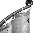 Adjustable Black Curved Shower Curtain Rod, 42-72 Inches Shower Curtain Rod for Bathroom and Bathtub, Extra Space Rustproof Expandable Stainless Steel Shower Rod Wall Mounted, Need to Drill