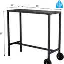 GarveeHome 39 Inch Outdoor Bar Table, Counter Height Table with Wheels & Adjustable Leveling Feet, Portable Black Bar Table for Kitchen, Patio, Balcony, Home Bar, 39 x 37 x 16 inches