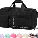 MAXTOP Large Gym Bag for Men Women with Shoe Compartment Wet Dry Separation Black Carry on Duffle Bag for Travel Sports Yoga Fitness Weekend Outdoor Activities