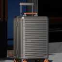 All Aluminum Checked in Luggage, Zipperless Aluminum Suitcase, Hard Shell Carry On Luggage with TSA Lock, Spare Wheels for Travel. (Titanium Gold, 24in)