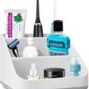 Toothbrush Holder for Bathroom,Detachable for Easy Cleaning Multi-Functional Countertop Storage Organizer,6 Slots Kids Electric Toothbrush and Toothpaste Organizer Caddy for Bathroom Vanity(Grey)