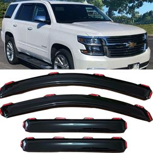 in-Channel Window Visors Rain Guards for Chevrolet Tahoe & GMC Yukon & Cadillac Escalade 2015-2020,Side Wind Deflectors Vent Guard Shade Sun Rain Snow Smoke 194531,Car Accessories 4-Pieces Set