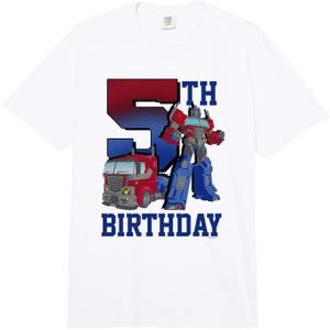 Transformers 5th Birthday Optimus Prime Autobot Poster Comfort Colors Adult Heavyweight T-shirt, XS