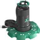 PUMPMAN Automatic Submersible Pool Cover Pump 110 V 1/4 HP 2800 GPH with 2/5” Check Valve Adapter For All Swimming Pools Spas Hot Tubs Rooftops Water Beds With 10FT Power Cord
