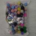 50 Pcs 20mm Beads for Pens Making Rhinestone Bubblegum Beads Black White Crystal Acrylic Round Chunky Bead Sparkly Large Bead for Pen Beadable Keychain Necklace DIY Craft Jewelry Making Supplies