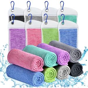 Cooling Towels - 8 Pack Cooling Towel(40"x12"), Cooling Towels for Neck and Face, Microfiber Soft Breathable Cooling Towel for Hot Weather