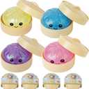 4PCS Dumpling Squeeze Toy, Dumplings Squishy Flashing Dumpling Squishies Stress BallDumplings Squeeze Stress Anxiety Relief for Kids & Adults, Small