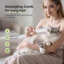 2 Pcs Self-Cleaning Flea Comb for Cats  Dual-Tooth and Gentle Cat Comb for Long and Short Hair  Ergonomic Zen Brush for Healthier Cats and Cleaner Homes (White)