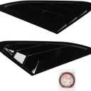 Rear Side Window Louvers, 2PCS Rear Side Window Louver Gloss ABS Bright Black Sporty Look Scratch Proof Replacement for K5 LX LXS GT 2020 to 2024