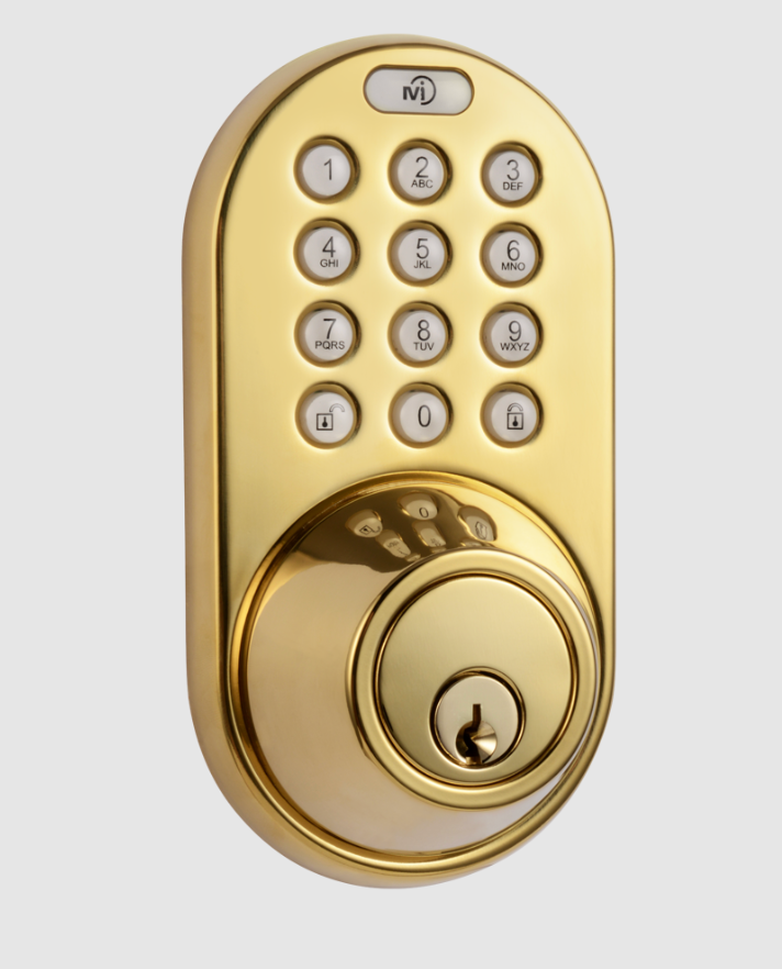 MiLocks Keyless Entry Door Lock with Keypad, Smart Deadbolt for Front Door, LED Backlit, Easy Installation (Polished Brass)