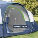 HIKERGARDEN 10 Person Camping Tent - Portable Large Family Tent for Camp, Windproof Fabric Dome Tent Outdoor for Hiking, Backpacking, Traveling (Dark Blue) 168"L x 132"W x 74"H