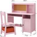 TaoHFE Pink Toddler Table and Chair Set,Wooden Kids Table and Chairs for Studying and Crafting, Kids Desk with Storage Kid Bedroom Furniture, Girl Table for Girls Pink