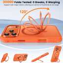 Case for iPhone 17 pro, with Invisible Magnetic Stand, Mil-Grade Drop Protection, Non-Slip, Anti Fingerprint Anti Scratch, Shockproof Matte Phone Case (Orange)