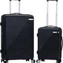Rockland Star Trail Hardside Spinner Wheel Luggage, Black, 2-Piece Set (20/28)