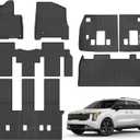 Floor Mats for 2025 2026 Kia Carnival MPV Hybrid 8 Seats (Not for Fuel) Trunk Mat with Backrest Mat All Weather TPE Rubber Floor Liner Set Cargo Liner for 2025 Kia Carnival MPV Hybrid Accessories