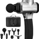 LifePro Massage Gun & Holder (Sold Separately)  Percussion Muscle Massager for Athletes with 8 Heads & 6 Speeds  Deep Tissue Back Muscle Extender for Recovery (1 Count (Pack of 1), Silver)