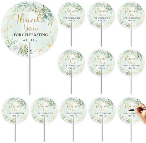 Pack Of 2 Cheerupp 12 PCS Sage Green Bridal Shower Hand Fans Bulk, Greenery Eucalyptus Handheld Fans Bulk for Bachelorette Wedding Guests Favors Party Decorations Supplies