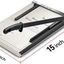15 inch Guillotine Paper Cutter, LOTHANEK Heavy Duty Metal Base Cutting Machine B4 Paper Trimmer with Guide Ruler, Cutting 15 Sheets for Commercial Home Office