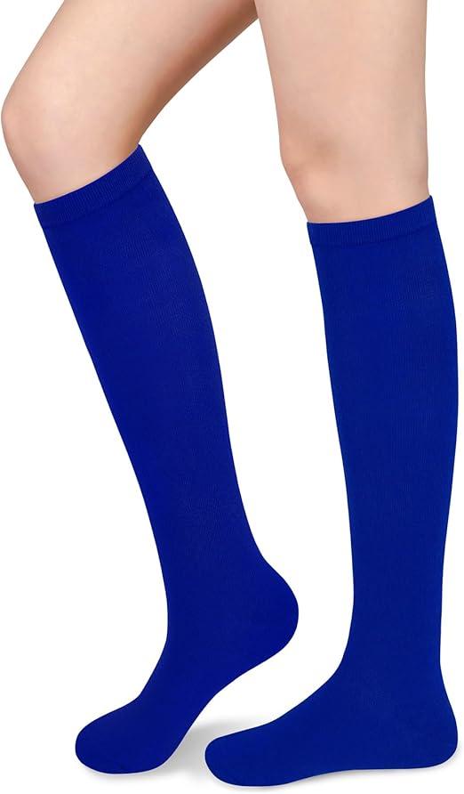 Knee High Socks for Women Knee Socks Tube Socks Womens Athletic Socks Cotton Tall Socks Long Socks Knee High Stockings 2 Pairs, One Size