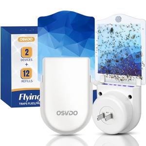 Fly Trap Indoor, Bug Catcher, Fruit Fly Traps for Indoors, Blue Light Bug Killer Plug in, Attracts Mosquito, Fly, Moth, Sticky Glue Gnat Trap - Flying Insect Trap Home (1 Device + 6 Refills), Set of 2 Fly Trap Indoor, Bug Catcher, Fruit Fly Traps for Indoors, Blue Light Bug Killer Plug in, Attracts Mosquito, Fly, Moth, Sticky Glue Gnat Trap - Flying Insect Trap Home (1 Device + 6 Refills), Set of 2