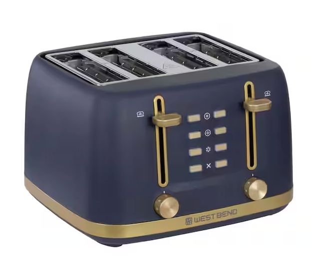 West Bend Timeless 4-Slice Toaster, White Gold