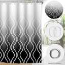 Black and White Striped Shower Curtain for Bathroom,Waterproof Polyester Fabric Bathroom Curtains Washable Shower Curtain Sets with 12 Pcs Hooks, 72x72 Inch
