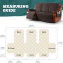 Ruaozz Waterproof Recliner Sofa Covers, Couch Covers for Reclining Couches 1-Piece Reclining Couch Cover Washable Furniture Protector with Elastic Straps Pocket for Kids Pets (Chocolate, 3 Seater)