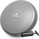 ProsourceFit Core Balance Disc Trainer, 14 Diameter with Pump for Improving Posture, Fitness, Stability (Grey)