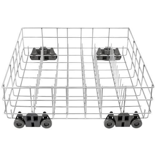 Upgraded W10311986 W10380384 Dishwasher Rack, W11158802 Dishwasher Lower Dishrack with 4 Lower level rack wheels, replacement for Whirlpool Dishwasher, 20.5" x 20.5" x 5.9" Material Upgrade