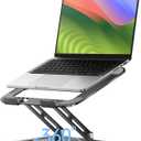 Adjustable Laptop Stand, Computer Stand with 360 Rotating Base, Ergonomic Laptop Riser Mount for Desk Foldable Protable Computer Desk Fits with MacBook Pro Air (10-16") - Black
