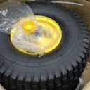 (2 Pack)15x6-6 Lawn Mower Tire and Wheel,Tubeless 15x6.00-6nhs Lawn Mower Tire and Rim,3/4" and 5/8" Bearing,1"Bushings,3" Offset Hub,Compatible with Riding Mowers Front Wheel