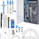 Mr. Pen- Geometry Set, 15 Pcs, Blue, 6 Inch Swing Arm Protractor, Divider, Set Squares, Ruler, Compasses and Protractor