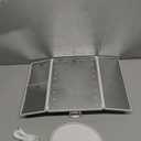 deweisn Floor Mount Tri-Fold Lighted Vanity Mirror with 21 LED Lights, Touch Screen and 3X/2X/1X Magnification, Two Power Supply Modes Make Up Mirror,Travel Mirror (White)