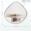 Irregular Wall Mirror Matel Matte Black Framed Wall Mirror for Living Room Bedroom Bathroom Entryway Wall Decor 23.6" L x 23.6" W ELE-004B