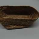 Housoutil Small Vine Woven Storage Basket 21.5x8cm Handmade Rattan Organizer Basket for Desktop Shelf Home Kitchen Storage