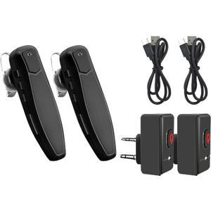 radtel Bluetooth Headset for Walkie Talkie, Noise Cancelling Mic Earpiece Compatible with BaoFeng, Kenwood, Btech Radios UV-32,UC-5R, AR-5RM, BF-F8HP PRO & More (2 Pack)