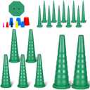 25PCS Hydraulic Oil Service Plugs,Universal Hydraulic Oil Line Service Rubber Plugs and Caps Kit,for Hose,Oil Pipes,Irrigation,3 Sizes(Green)