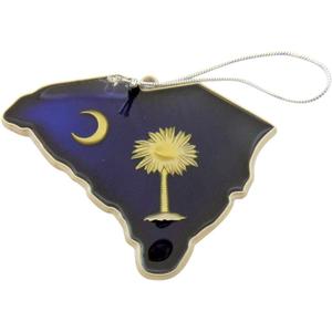 South Carolina Ornament Palmetto Flag State Shape Christmas Decoration