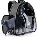 BAGLHER Cat Carrier Backpack Bubble - Fit Up to 18 Lbs - Airline-Approved Dog Backpack Carrier for Small Pets Puppies Dogs Bunny, Space Capsule Dog Carrier Backpack for Travel Outdoor Hiking, Grey