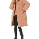 Amazon Essentials Women's Oversized Long Hooded Insulated Puffer Jacket, Light Brown, 5X