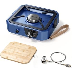 Upgraded Separate Ignition Needle WINKIZA Camping Stove with Cutting Board, Portable Propane Camp Stove with 8,000 BTU, Adjustable Burner with Piezo Ignition, Portable Gas Stove for Camping, BBQ