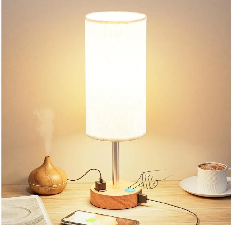 Touch Control Cordlss Table Lamp, USBC Rechargeable Lamp with Stepless Dimming, 4000mAh Battery Operated Vintage Bedside Lamp for Bedroom, Living Room, Night Light & Emergency Lighting, Brass, 1 Pack