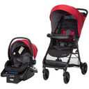 Safety 1st Smooth Ride Travel System Stroller and OnBoard FLX Infant Car Seat, Newborn to Toddler Baby Combo, Easy-Install, Large Canopy, Ample Storage, Foldable, Rear-Facing 4-30 lbs, Black Cherry, Manufacture Date: 11/14/2025