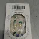 24Pcs Christmas Holly Leaf Press on Nails Short Almond Ombre Fake Nails with Designs French Tip Glue on Nails Winter Acrylic Stick on Nail Full Cover Xmas False Nail for Women DIY Holiday Manicure