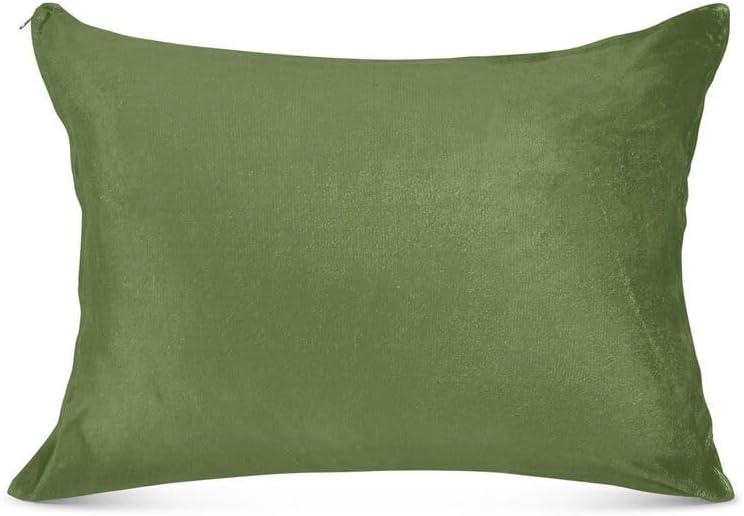 Pillow Protectors/Cases Standard Size with Zipper 2 Pack Olive Green Color