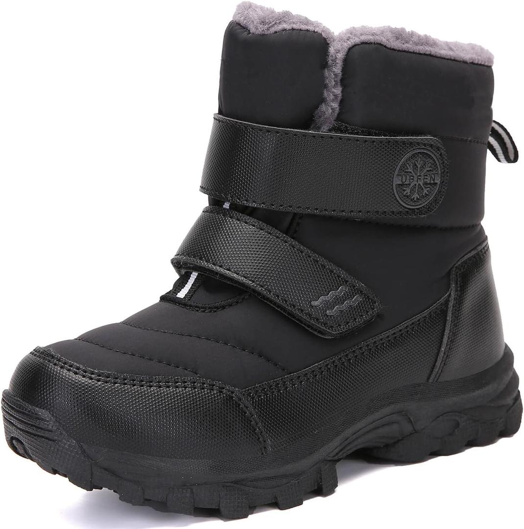 UBFEN Kids Snow Boots Boys Girls Winter Warm Waterproof Outdoor Slip Resistant Cold Weather Unisex Shoes (Toddler/Little Kid/Big Kid) Size 33