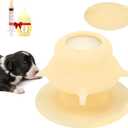 Puppy Milk Feeder,Dispenser Food Grade Silicone with 4 Dummy Nipples 230ml Capacity,Leak Proof Ideal Height Strong Suction,Puppy Milk Feeding Station for Newborn Dogs(Orange)