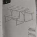 DWVO 6FT Picnic Table, Heavy Duty Outdoor Picnic Table and Bench w/Umbrella Hole, Resin Tabletop & Stable Steel Frame Ideal for Yard Patio Lawn Party, Light Brown