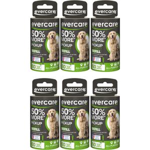 Evercare Extra Sticky Pet Lint Roller Refill 60 Sheets, 6-Pack