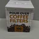 IMPRESA 100-Pack Pour-Over Coffee Filter Set for Fellow Stagg XF & White Tall Coffee Dripper  Flat Bottom Design